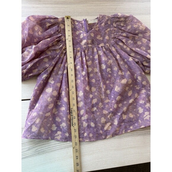 Ulla Johnson Livana Silk-Cotton Blend Puff Sleeve Lightweight V-Neck Top size 2 - Picture 7 of 13